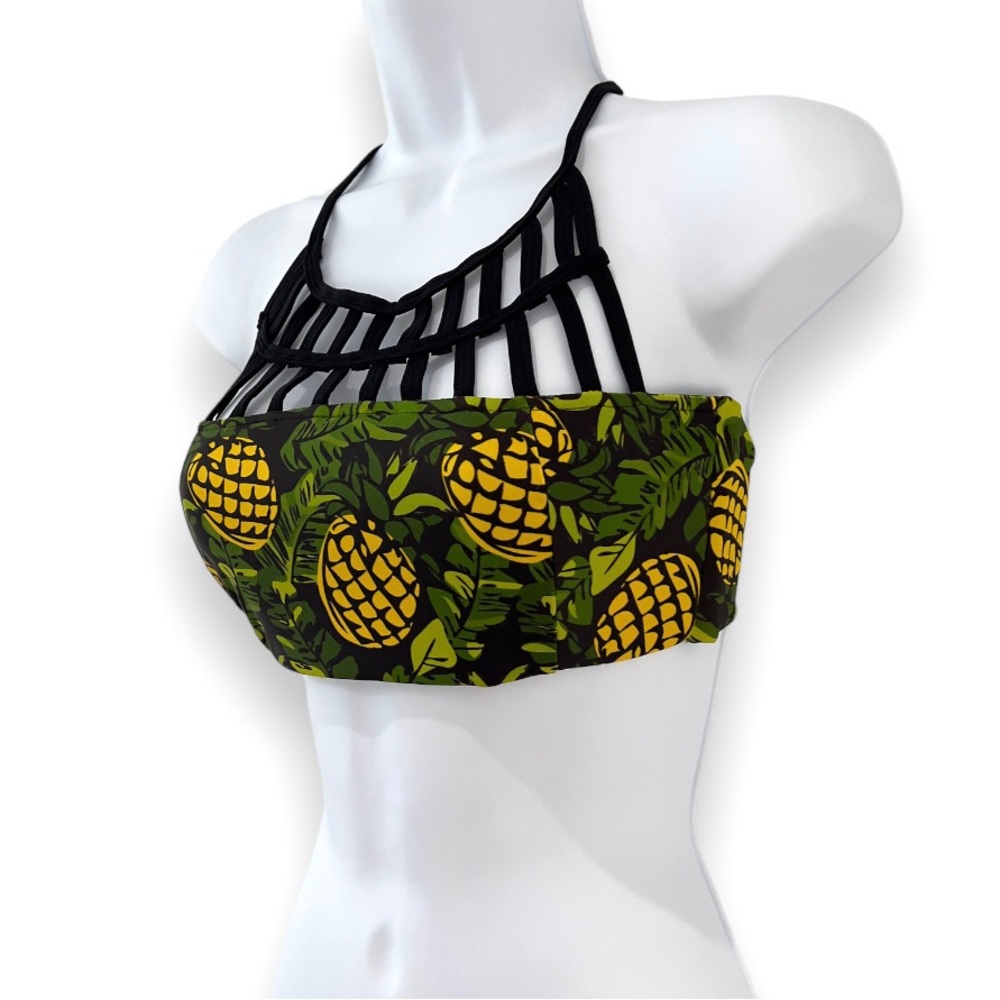 Citrine Swim Mali Bikini Top King of Fruit Pineapple Print size M